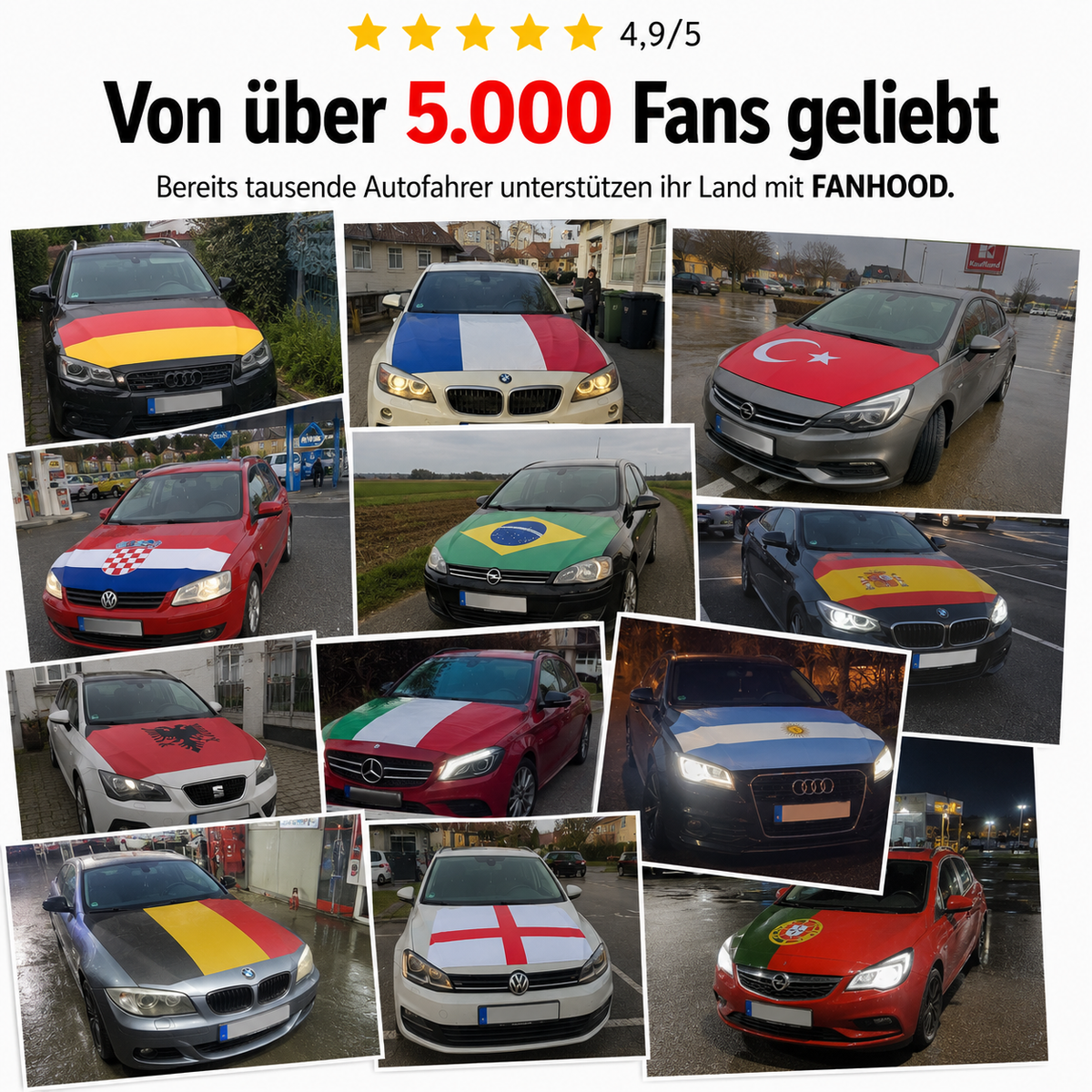 DEUTSCHLAND FLAGGE MOTORHAUBE